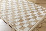 Tiria Diamond Checkered Jute Tasseled Rug