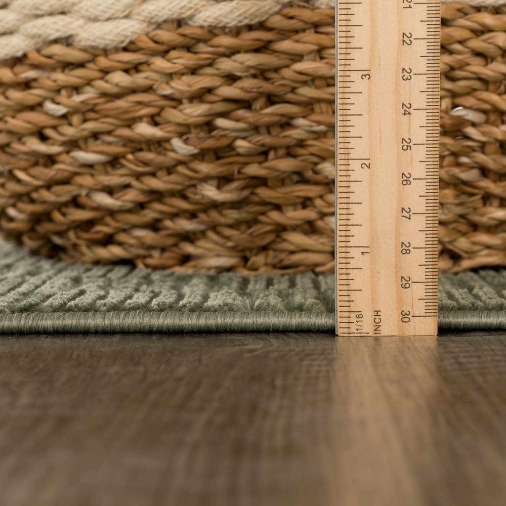 Truls 3D Checkered Washable Rug - Green