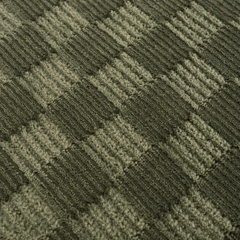 Truls 3D Checkered Washable Rug - Green