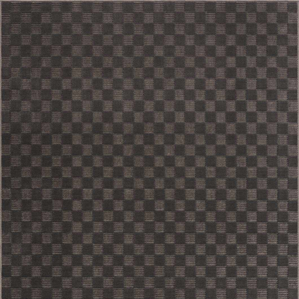 Truls 3D Checkered Washable Rug - Black