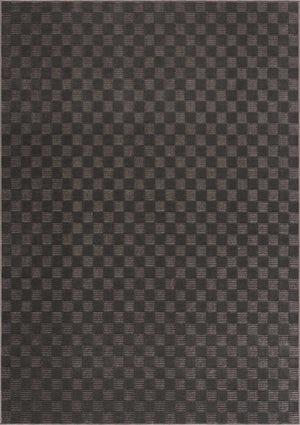 Truls 3D Checkered Washable Rug - Black