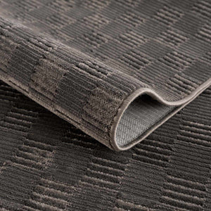 Truls 3D Checkered Washable Rug - Black