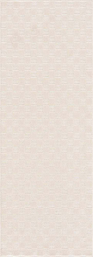 Truls 3D Checkered Washable Rug - Bone