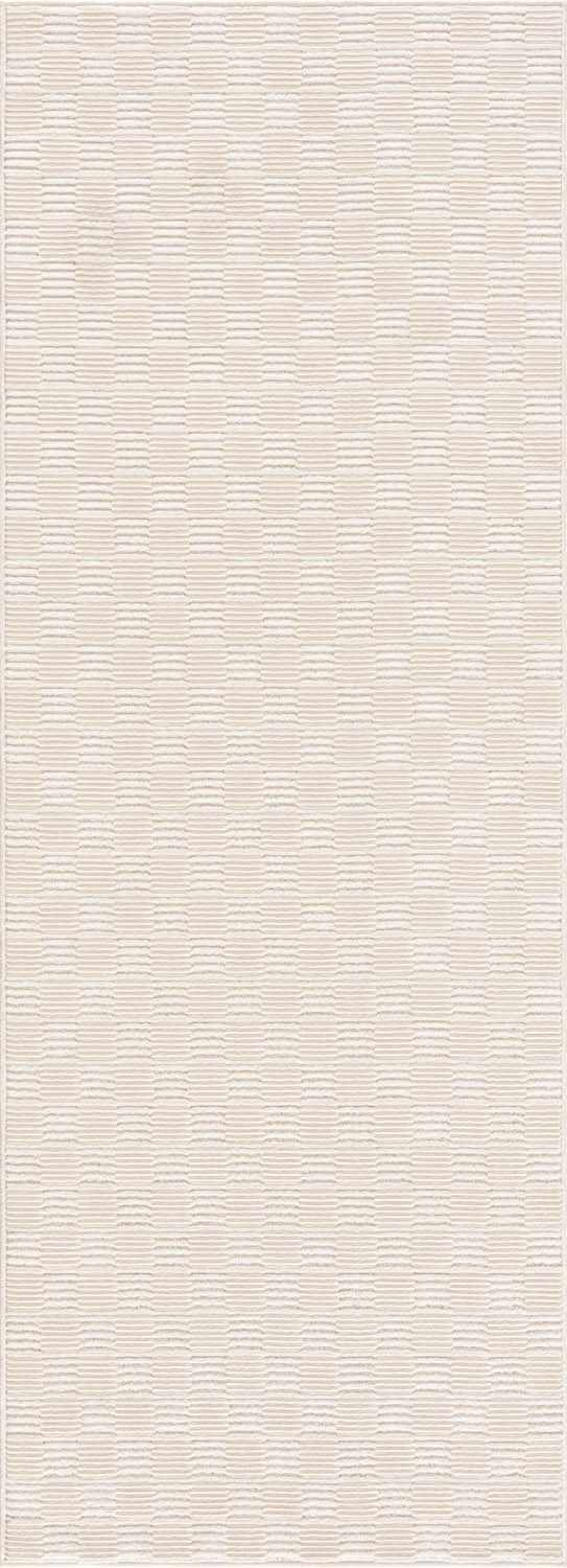 Truls 3D Checkered Washable Rug - Bone