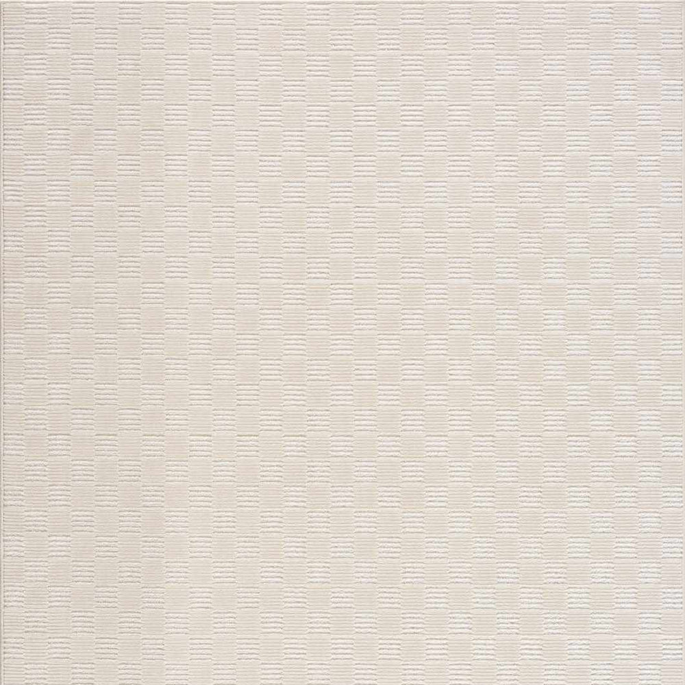 Truls 3D Checkered Washable Rug - Bone