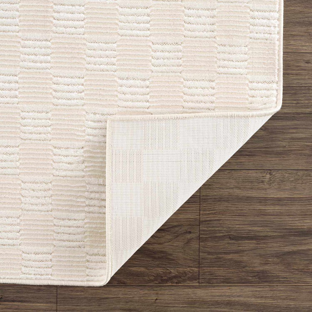 Truls 3D Checkered Washable Rug - Bone