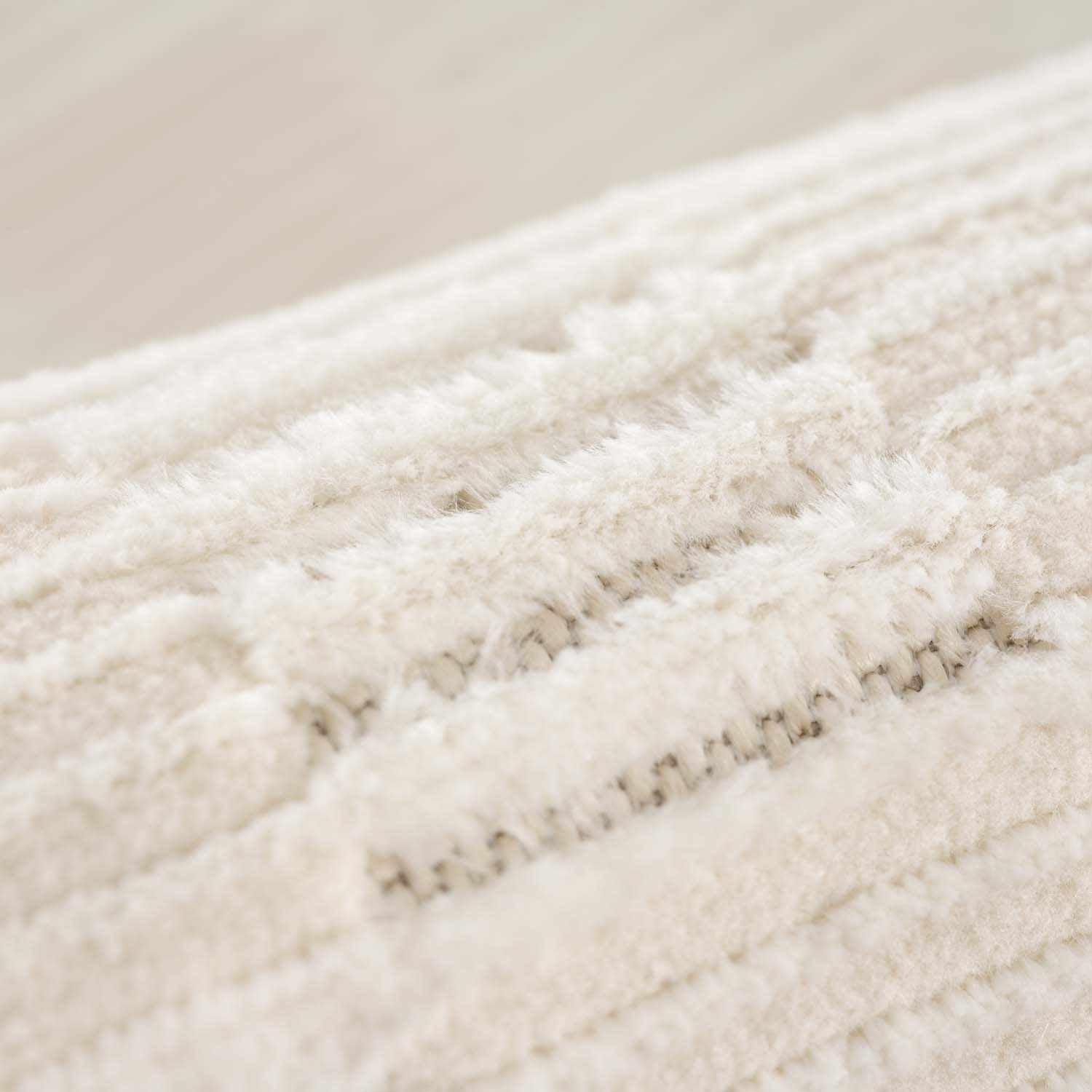 Truls 3D Checkered Washable Rug - Bone