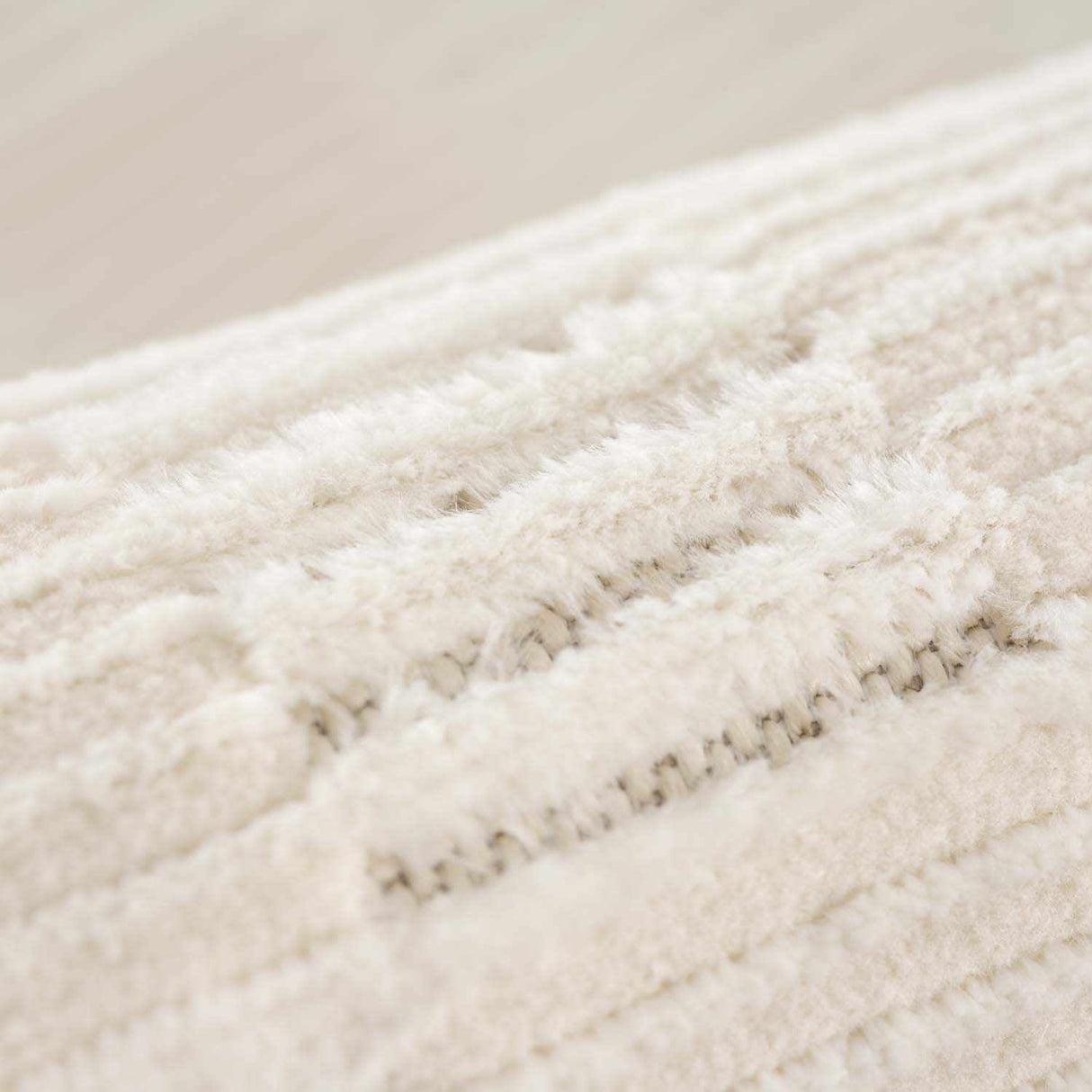 Truls 3D Checkered Washable Rug - Bone