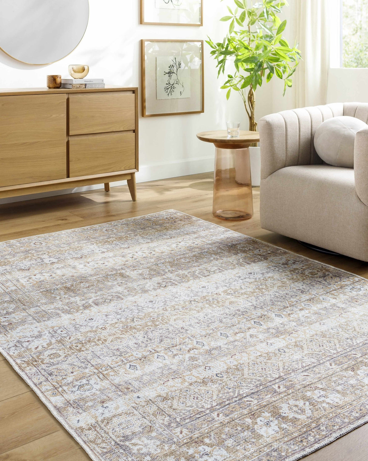 Tywin Vintage Flat Pile Washable Rug