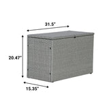 Nino modern minimalist outdoor faux wicker deck and patio storage box
