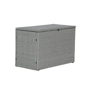 Nino modern minimalist outdoor faux wicker deck and patio storage box