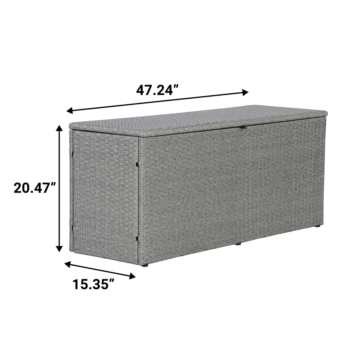 Nino modern minimalist outdoor faux wicker deck storage box