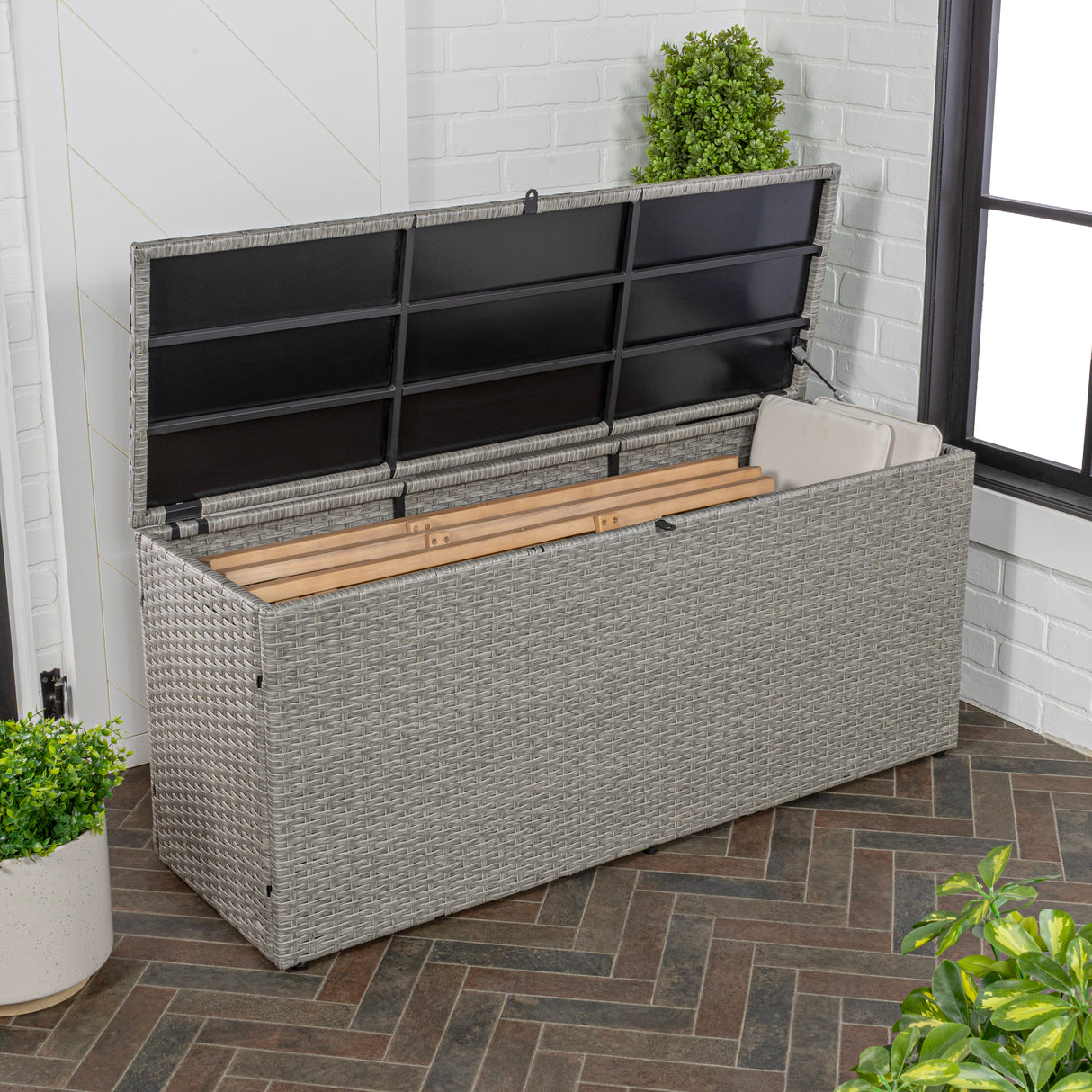 Nino-modern-minimalist-outdoor-faux-wicker-deck-storage-box-Outdoor-Storage-Boxes