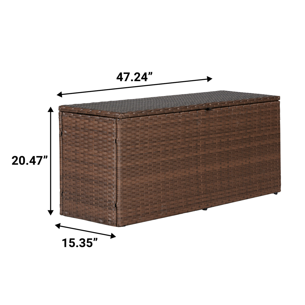 Nino modern minimalist outdoor faux wicker deck storage box