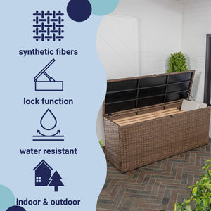 Nino modern minimalist outdoor faux wicker deck storage box