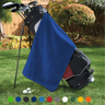Platinum Velour Golf Towel Corner Grommet & Hook Pack of 3