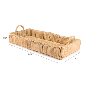 Anika Traditional Southwestern Hand-Woven Abaca Tray with Handles