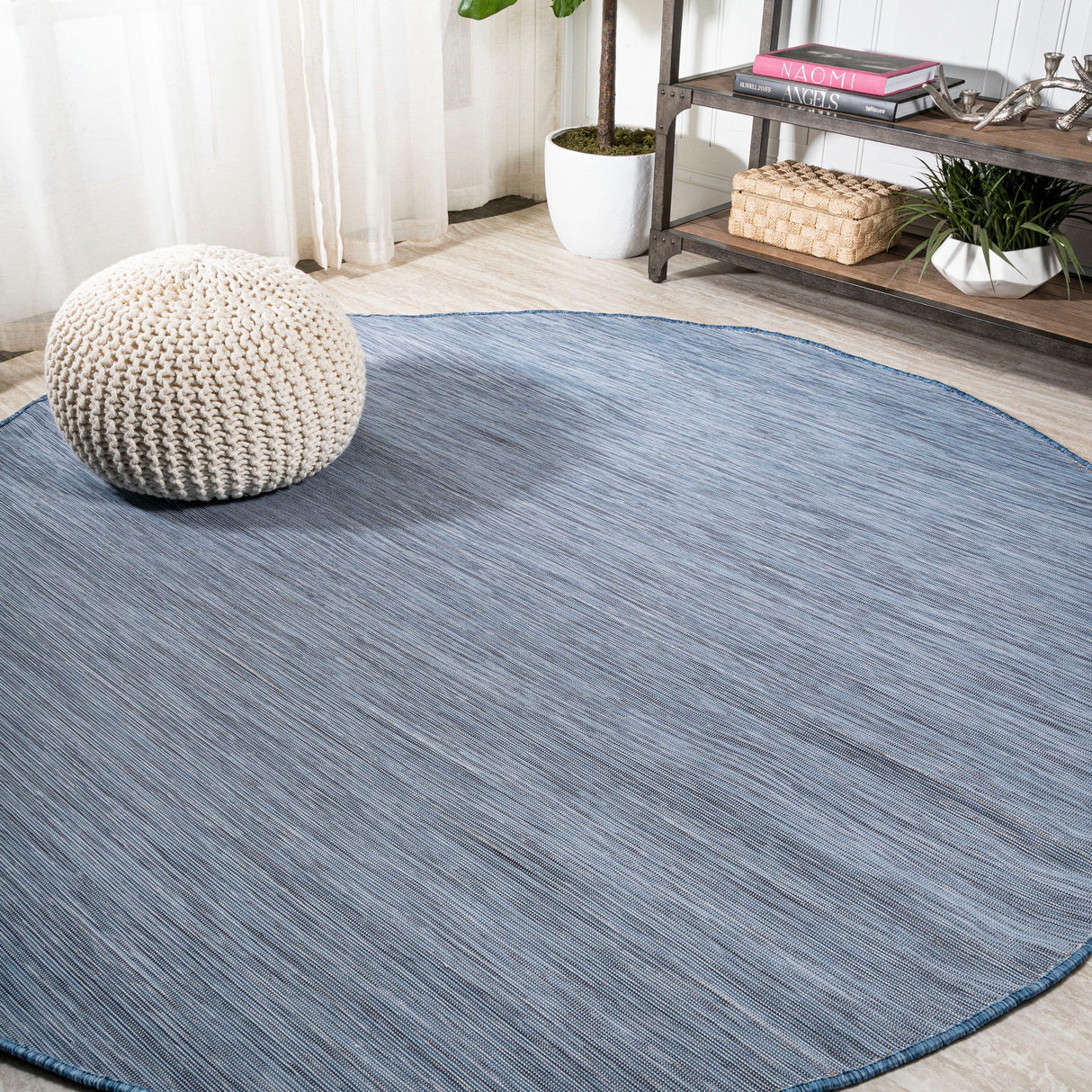 Ethan-Modern-Flatweave-Solid-Indoor/Outdoor-Round-Area-Rug-Area-Rugs