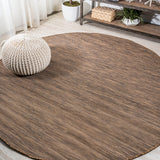 Ethan Modern Flatweave Solid Indoor/Outdoor Round Area Rug
