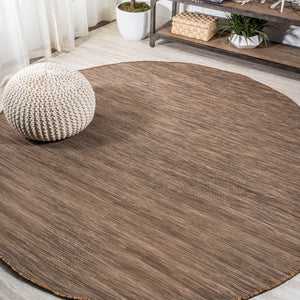 Ethan Modern Flatweave Solid Indoor/Outdoor Round Area Rug