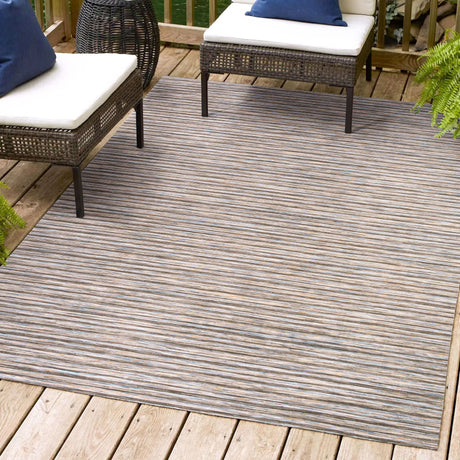 Finn Modern Unique Farmhouse Pinstripe Indoor/Outdoor Area Rug