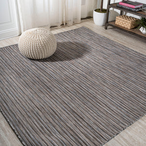Finn Modern Unique Farmhouse Pinstripe Indoor/Outdoor Square Area Rug