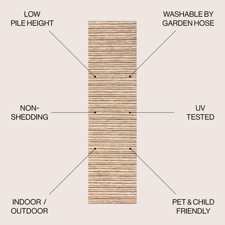 Finn Modern Unique Farmhouse Pinstripe Indoor/Outdoor Runner Rug