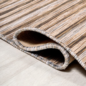 Finn Modern Unique Farmhouse Pinstripe Indoor/Outdoor Area Rug