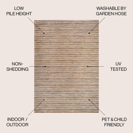 Finn Modern Unique Farmhouse Pinstripe Indoor/Outdoor Area Rug