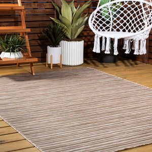 Finn Modern Unique Farmhouse Pinstripe Indoor/Outdoor Area Rug