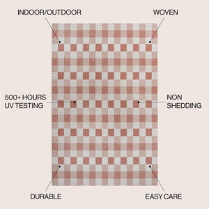 Darcy Traditional Geometric Simple  Gingham Indoor/Outdoor Area Rug