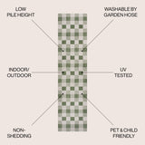 Darcy Traditional Geometric Bold Gingham Indoor/Outdoor Runner Rug