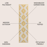 Lior Geometric Moroccan Diamond Indoor/Outdoor Runner Rug