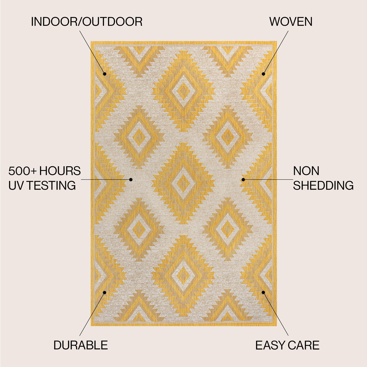 Lior Geometric Moroccan Chic Diamond Indoor/Outdoor Area Rug