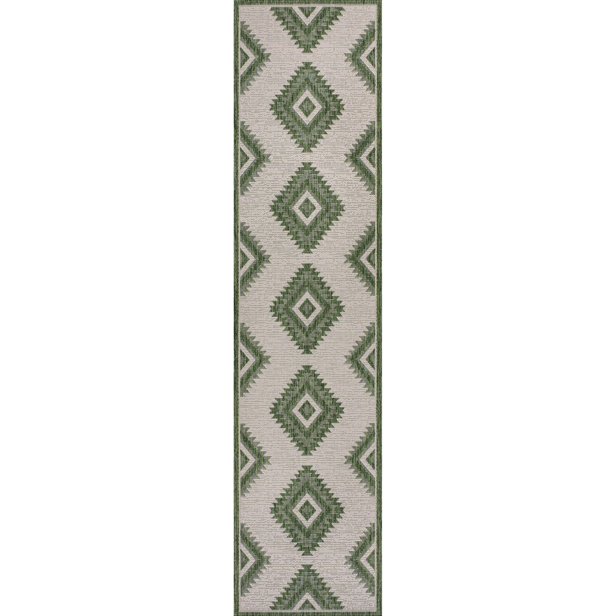 Lior Geometric Moroccan Diamond Indoor/Outdoor Runner Rug