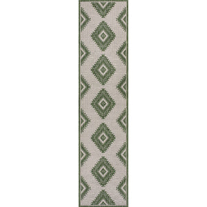 Lior Geometric Moroccan Diamond Indoor/Outdoor Runner Rug