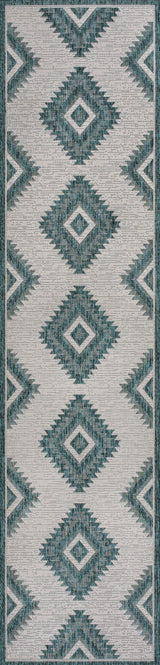 Lior Geometric Moroccan Diamond Indoor/Outdoor Runner Rug