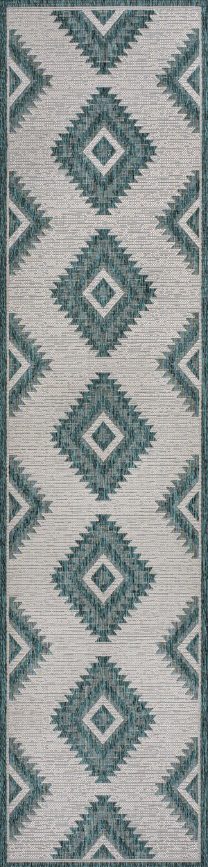 Lior Geometric Moroccan Diamond Indoor/Outdoor Runner Rug