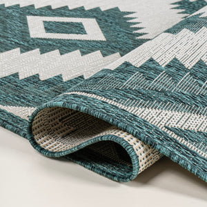 Lior Geometric Moroccan Diamond Indoor/Outdoor Runner Rug