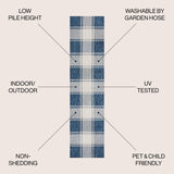 Sabine Traditional Farmhouse Bold Gingham Indoor/Outdoor Runner Rug