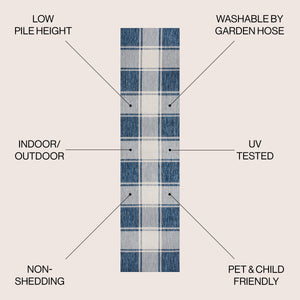 Sabine Traditional Farmhouse Bold Gingham Indoor/Outdoor Runner Rug