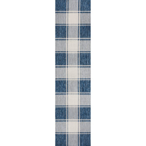 Sabine Traditional Farmhouse Bold Gingham Indoor/Outdoor Runner Rug