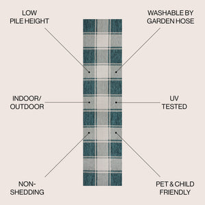 Sabine Traditional Farmhouse Bold Gingham Indoor/Outdoor Runner Rug