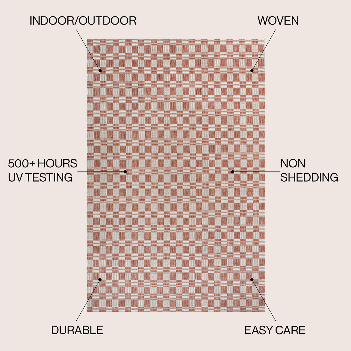 Aimee Traditional Cottage Chic Checkerboard Indoor/Outdoor Area Rug