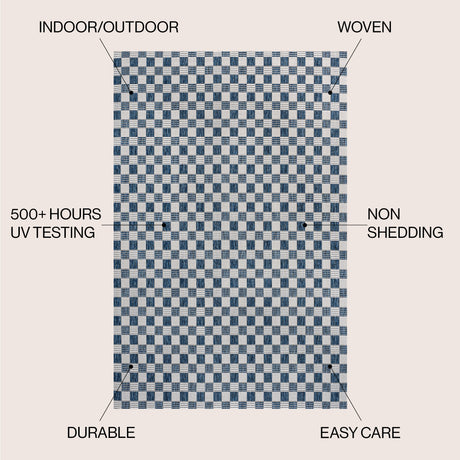 Aimee Traditional Cottage Chic Checkerboard Indoor/Outdoor Area Rug