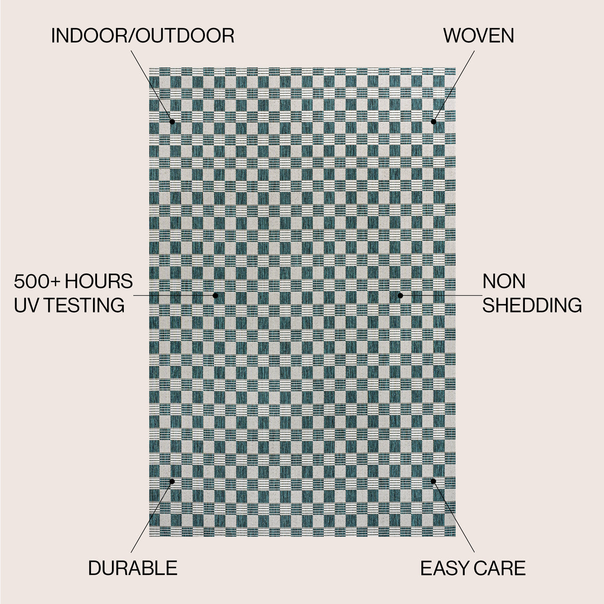 Aimee Traditional Cottage Chic Checkerboard Indoor/Outdoor Area Rug
