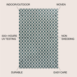Aimee Traditional Cottage Chic Checkerboard Indoor/Outdoor Area Rug