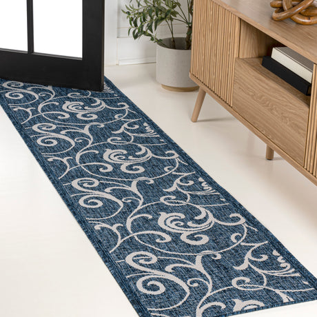 Maribel Traditional Classic All-Over Scroll Indoor/Outdoor Runner Rug