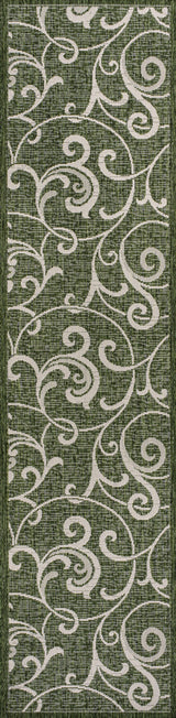 Maribel Traditional Classic All-Over Scroll Indoor/Outdoor Runner Rug