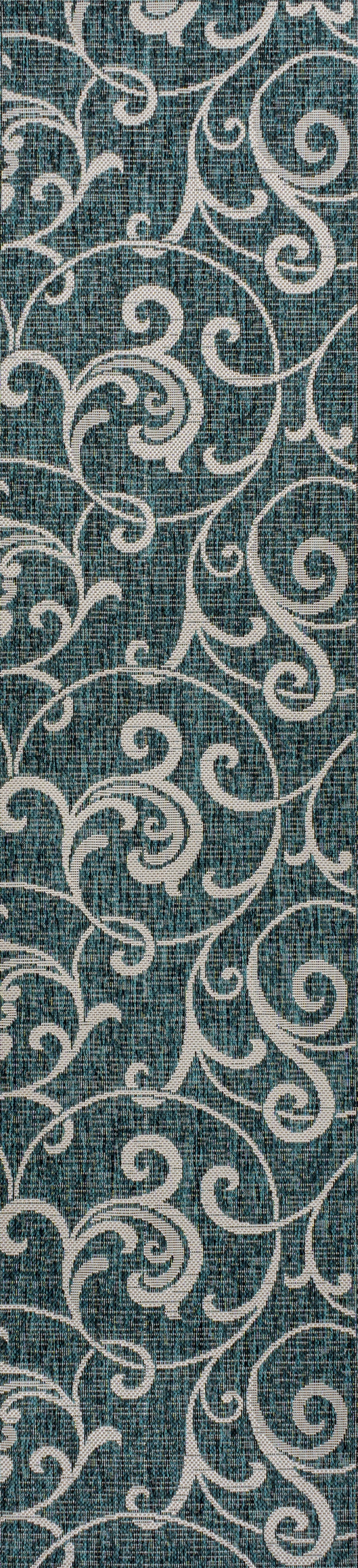 Maribel Traditional Classic All-Over Scroll Indoor/Outdoor Runner Rug